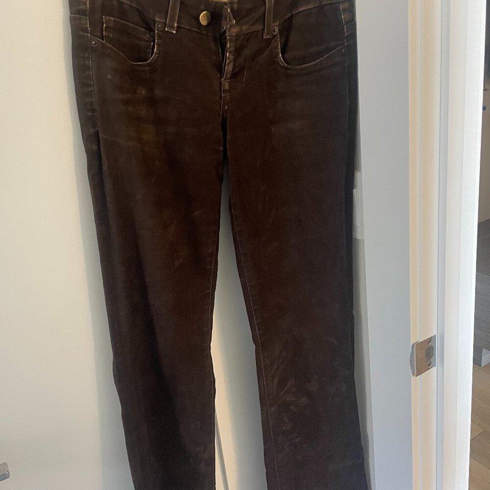 Brown suede (not sure if it's real suede) jeans boot cut